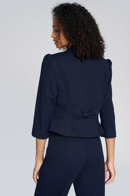 Puff Shoulder Cropped Jacket Style 241788. Midnight Blue. 2