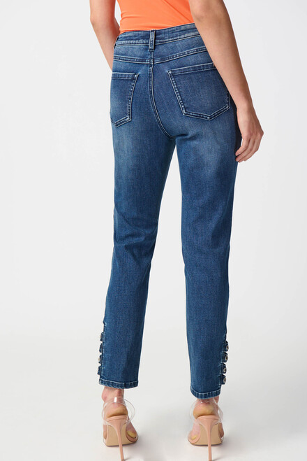Eyelet Detail Jeans Style 241900. Denim Medium Blue. 3