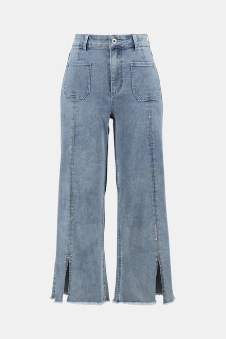 Split Hem Shimemr Detail Jeans Style 241903. Vintage Blue. 11