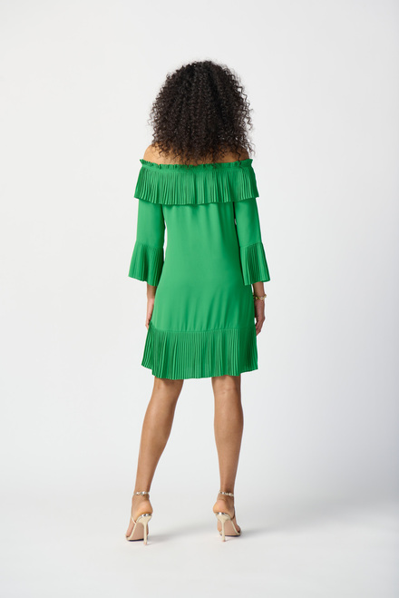 Off-Shoulder Pleated Dress Style 241907. Island Green. 4