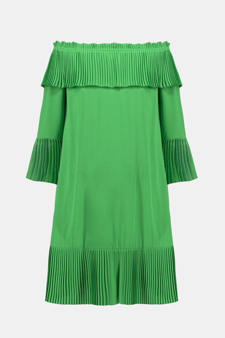 Off-Shoulder Pleated Dress Style 241907. Island Green. 7