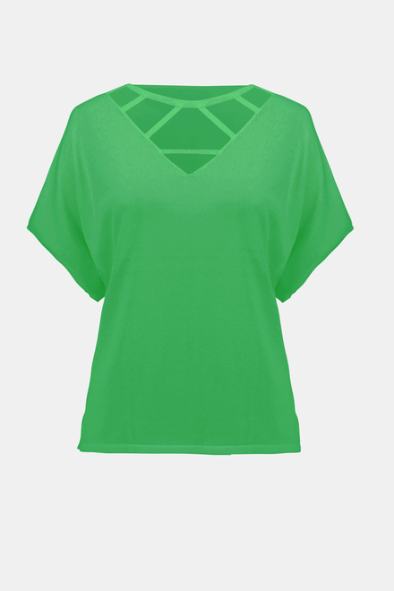 Knitted V-Neck Top Style 241915. Island Green. 6