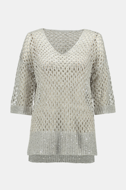 Sequin Detail Crochet Top Style 241922. Champagne 171. 9