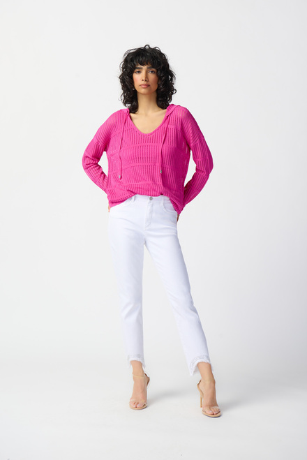 Perforated Crochet Top Style 241923. Ultra Pink. 4