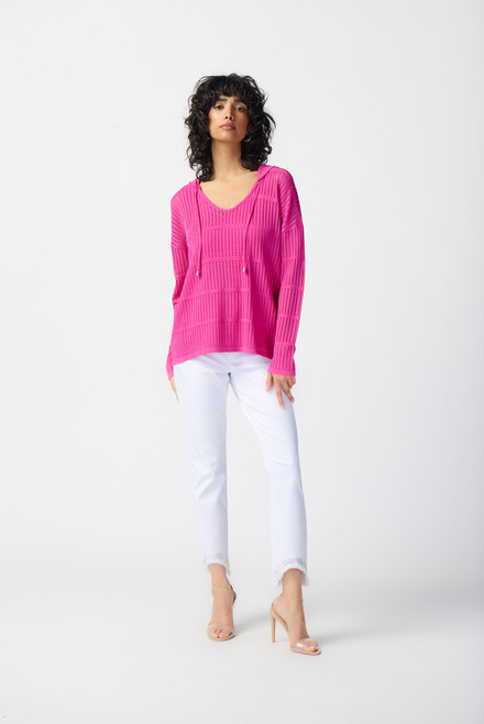 Perforated Crochet Top Style 241923. Ultra Pink. 5