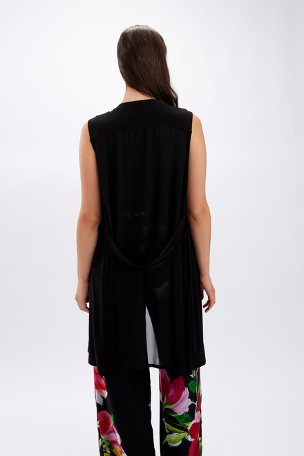 Sleeveless Longline Vest Style 246004. Black. 3