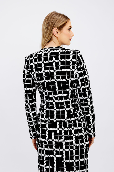Button Detail Checkered Jacket Style 246109. Black/offwhite. 2