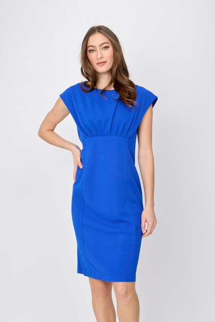 Gathered Cap Sleeve Dress Style 246126. Electric Blue. 2