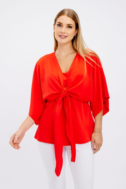 Draped Open Front Cardigan Style 246173. Red