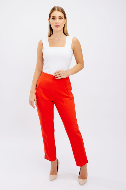 Cropped High-Rise Pants Style 246179. Orange. 3