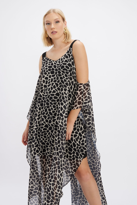 Giraffe Print Dress Style 246208U. Black/beige. 4