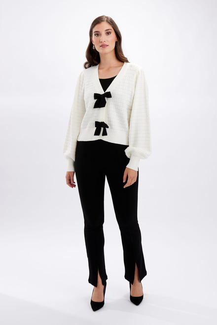 Bow Front Knit Cardigan Style 246224U. Offwhite. 9