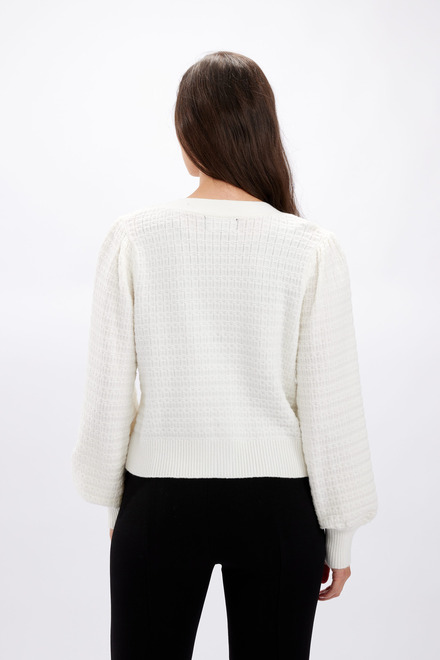 Bow Front Knit Cardigan Style 246224U. Offwhite. 5