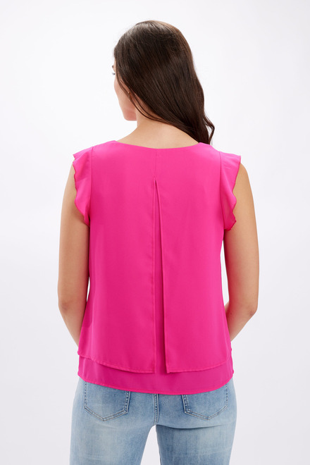 Ruffled Detail Tank Top Style 246324. Hot Pink. 2