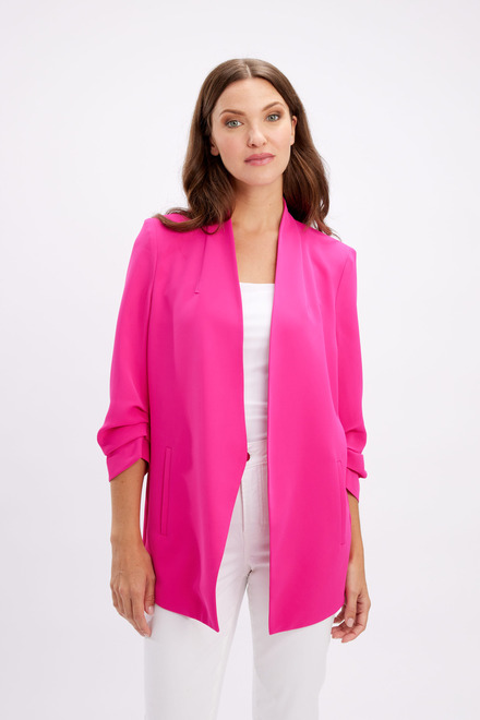 Clean Front Longline Blazer Style 246343. Hot Pink. 2
