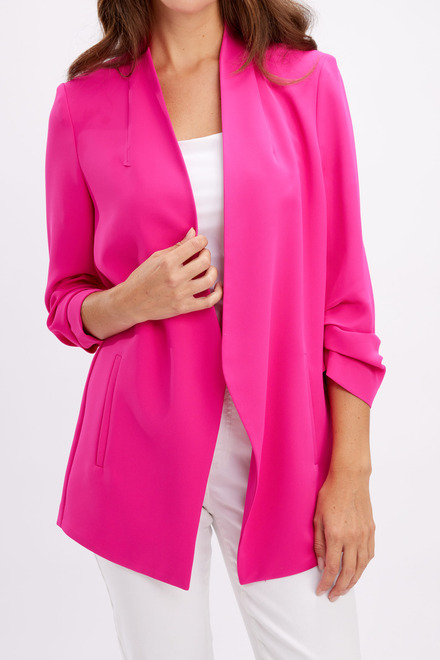 Clean Front Longline Blazer Style 246343. Hot Pink. 4