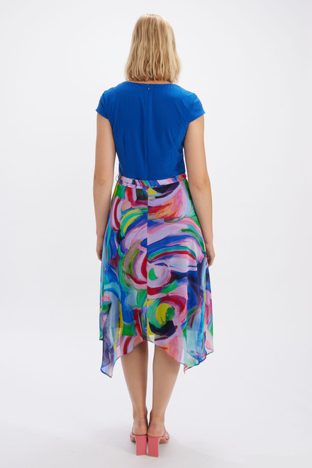 Dual-Fabric Multi-Coloured Dress Style 246376. Royal/multi. 2