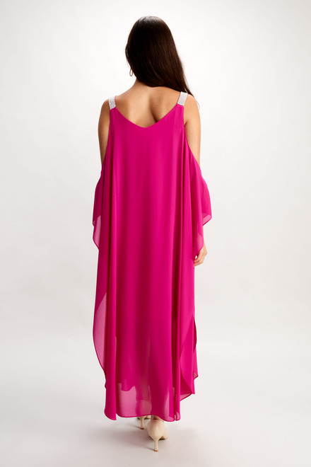 Chiffon Overlay Sleeveless Dress Style 248003. Bright Pink. 2