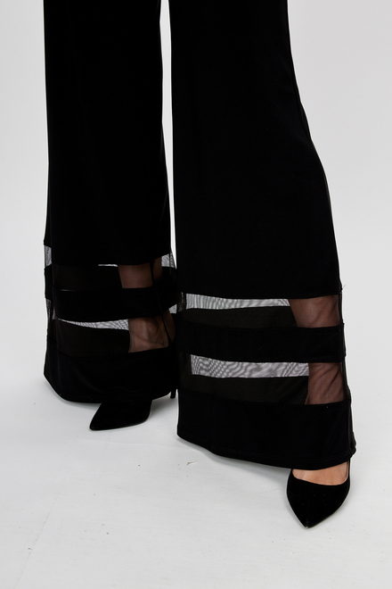 Sheer Panel Chiffon Pants Style 248011. Black. 4