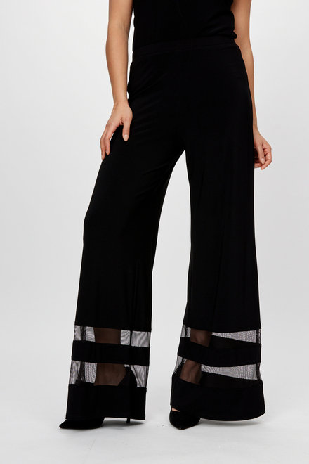 Sheer Panel Chiffon Pants Style 248011. Black. 5