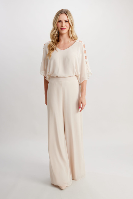 Wide leg pant Style 248027. Champagne. 4