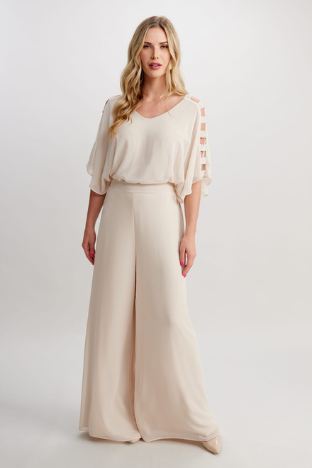 Wide leg pant Style 248027. Champagne. 5
