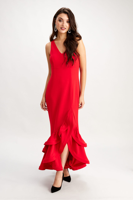 Ruffle Hem Gown Style 248124. Valentine Red