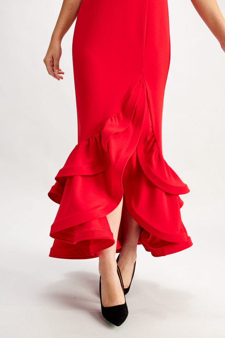 Ruffle Hem Gown Style 248124. Valentine Red. 3