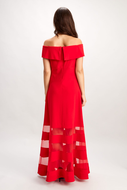 Mesh Panel Off-Shoulder Gown Style 248126. Valentine Red. 2
