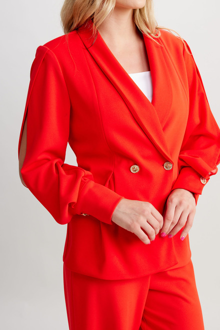 Double-Breasted Puffed Sleeve Blazer Style 248128. Cherry. 3