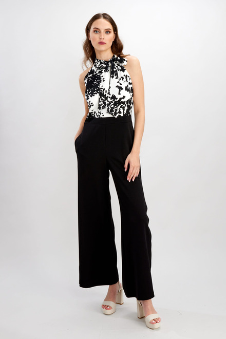 Sleeveless Floral Top Jumpsuit Style 248142. Black/offwhite. 5