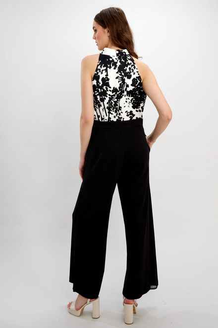 Sleeveless Floral Top Jumpsuit Style 248142. Black/offwhite. 6