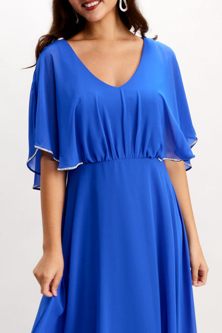 Rhinestone Trim Chiffon Dress Style 248152. Azure. 3