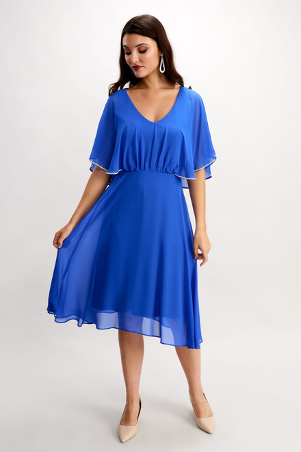 Rhinestone Trim Chiffon Dress Style 248152. Azure