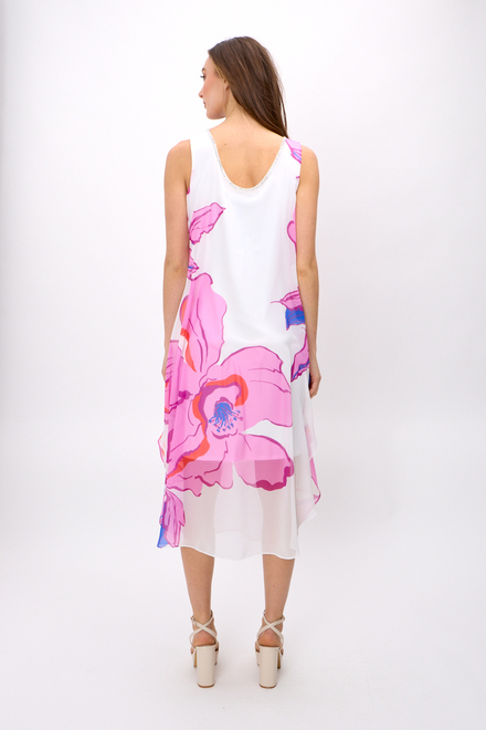 Hibiscus Print Dress Style 248172. Offwhite/pink. 2