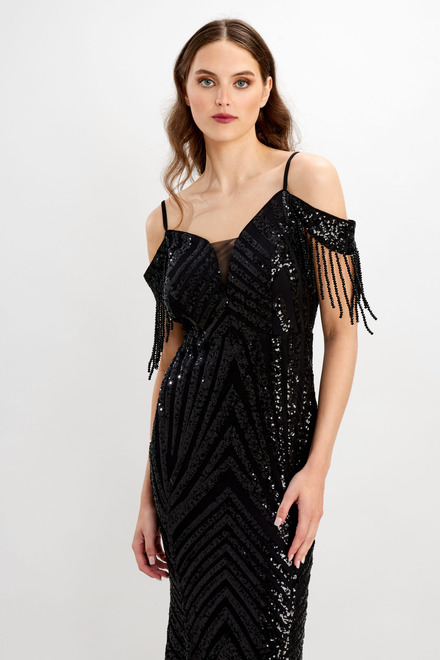 All-Over Sequin Mermaid Gown Style 248205U. Black. 6