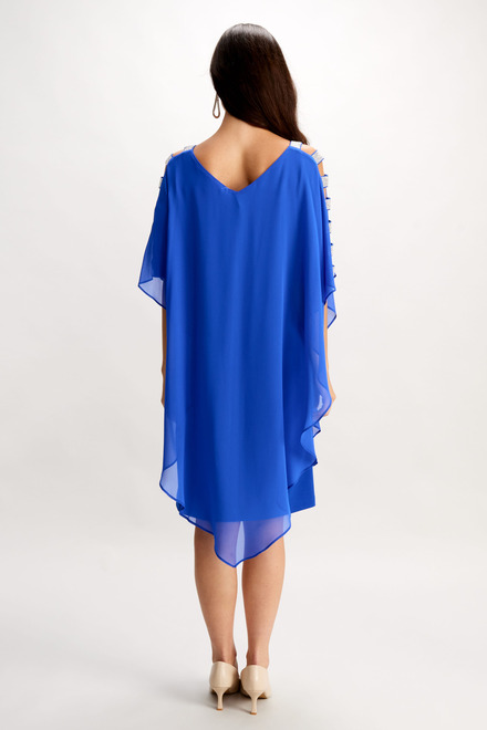 Cut-Out Shoulder Chiffon Dress Style 248297. Azure. 3