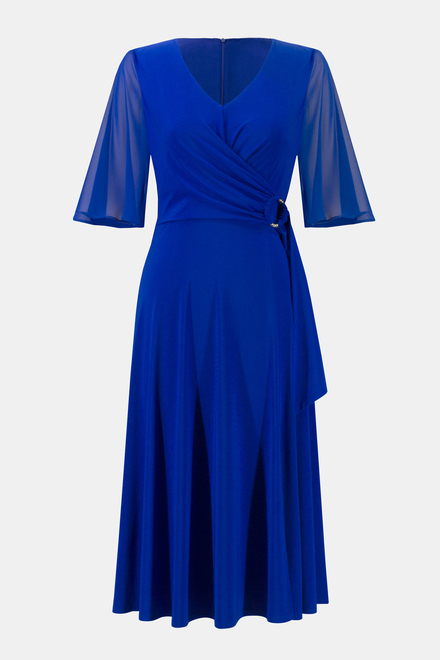 Dual Fabric Ruffled Dress Style 231757. Royal Sapphire 163. 4