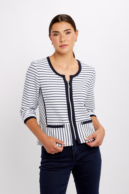Striped Zipper Cardigan Style 24106. As sample
