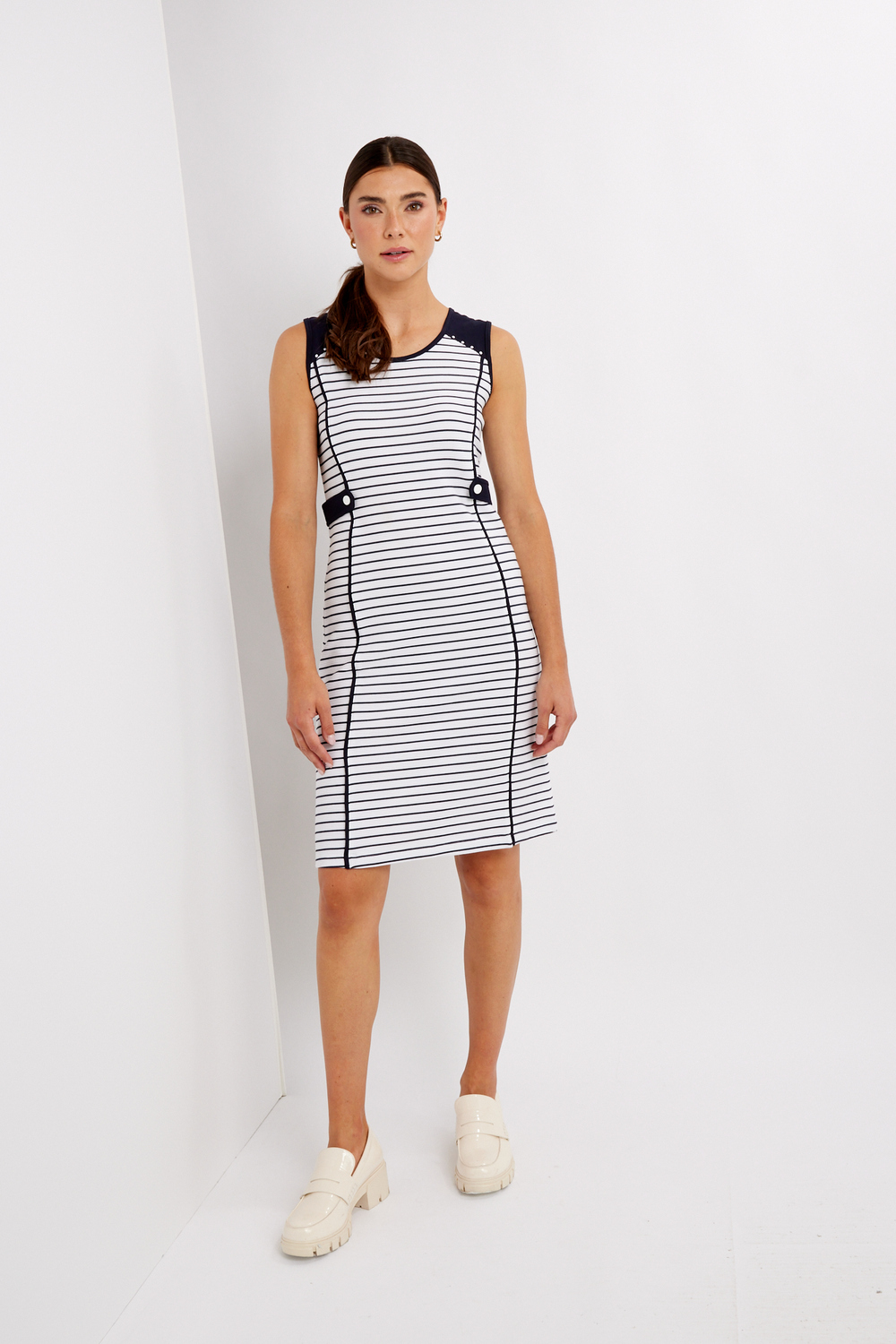 Horizontal Stripes Mini Dress Style 24107. As Sample