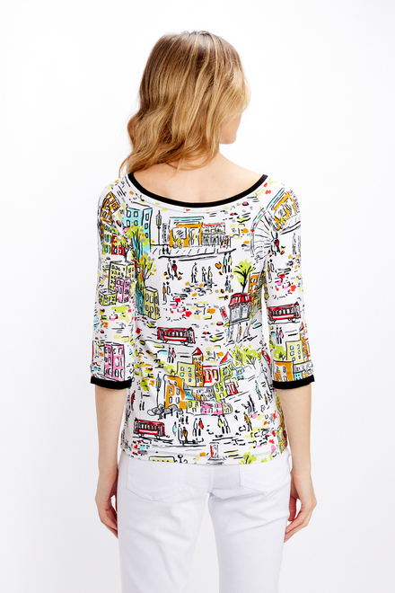 Abstract Boat Neck Top Style 24121-6609. As Sample. 2