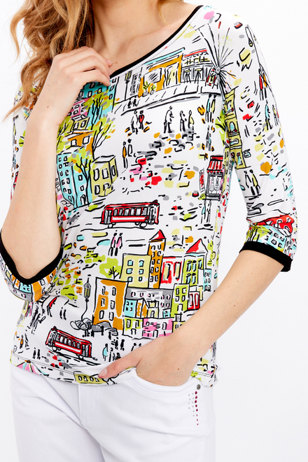Abstract Boat Neck Top Style 24121-6609. As Sample. 3