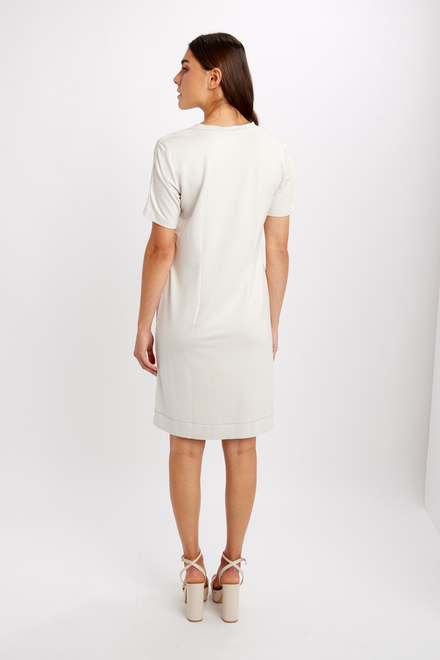 Brocade Casual Mini Dress Style 24144-6609. White. 3