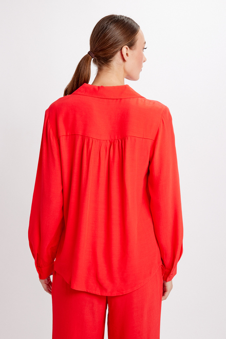 Dolcezza Woven Blouse Style 24177. Coral. 3