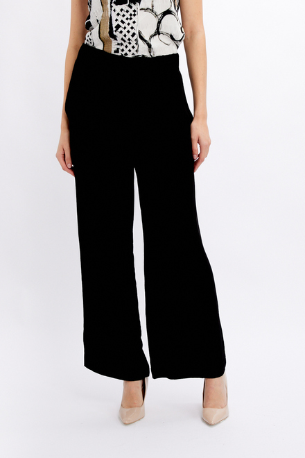 Pantalon d&eacute;contract&eacute; taille haute minimaliste mod&egrave;le 24178. Noir. 5