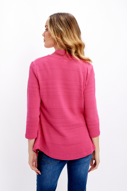 Casual Open-Front Cardigan Style 24182. Fuchsia. 2