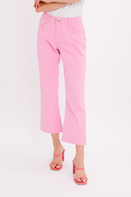 Mid Rise Flare Chinos Style 24207. Pink. 4