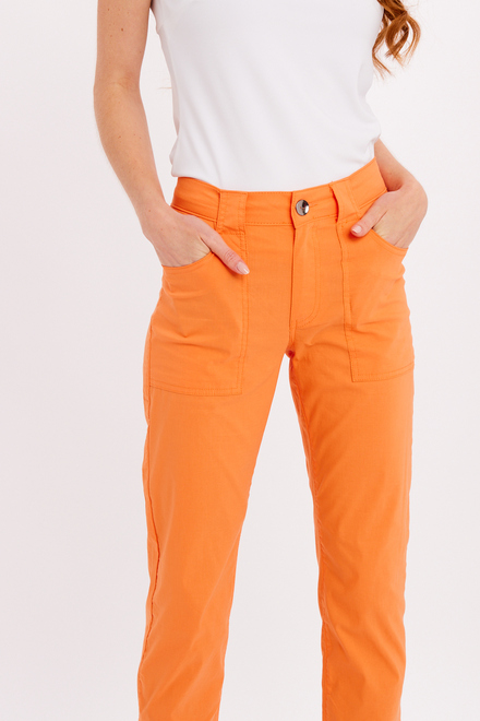 Pantalon chino d&eacute;contract&eacute; 3/4 slim mod&egrave;le 24225. Orange. 3