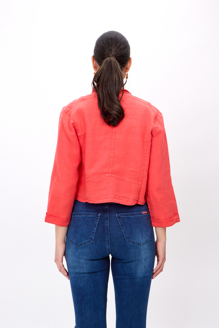 Dolcezza Woven Cardigan Style 24251. Coral. 2