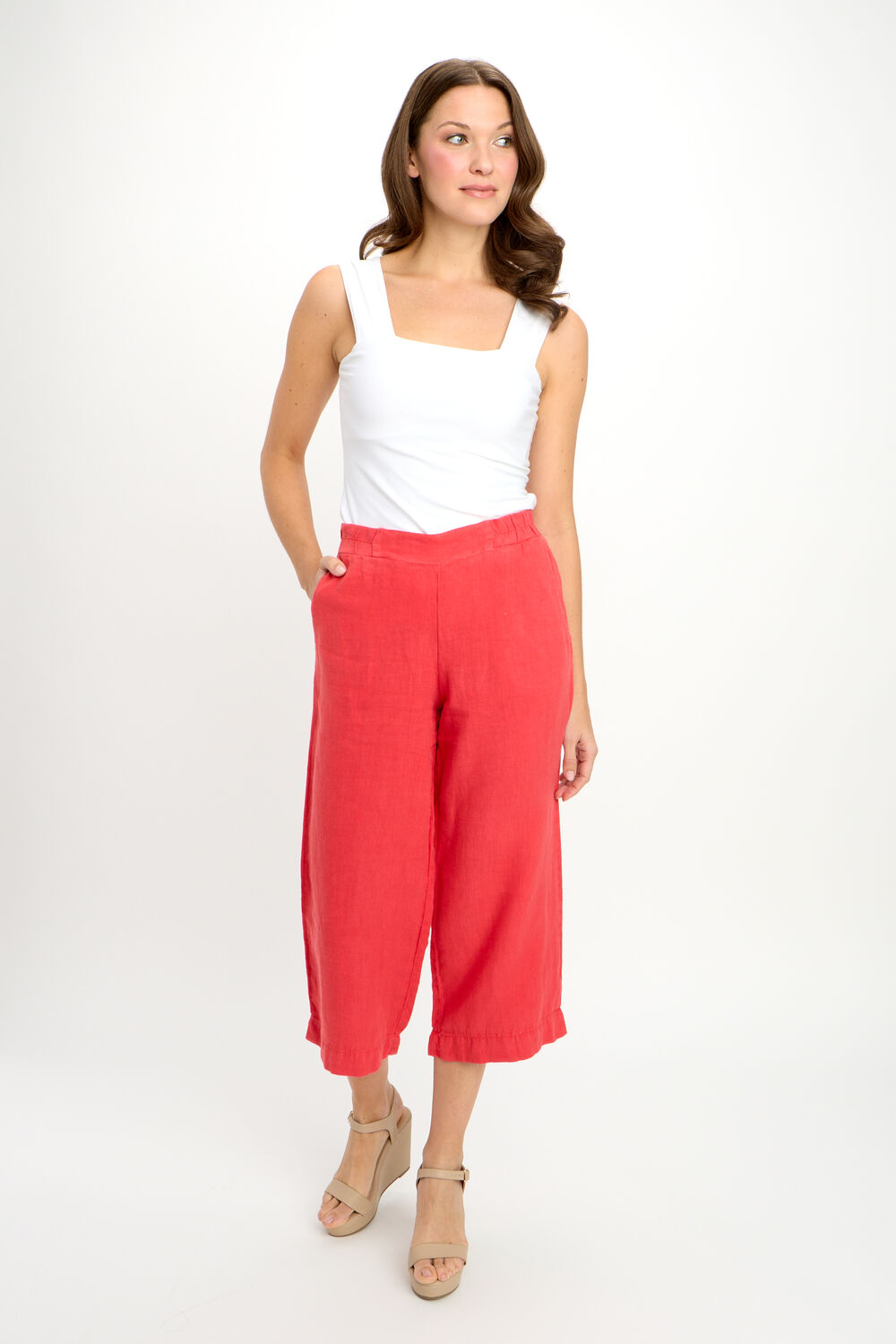 Dolcezza Woven Pant Style 24253. Coral